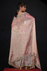 Dusty Pink Shimmer Silk Saree with Heavy Stone Zari Embroidered Border
