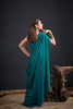 Teal Green Embroidered Silk Saree with Designer Blouse