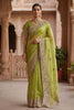 Pista Green Organza Silk Saree Heavy Embroidery Designer Border