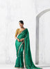 Designer Green Organza Saree Border Mustard Yellow Blouse
