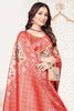 Red and Beige Banarasi Silk Saree with Rich Zari Woven Design