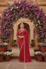 Elegant Red Designer Saree with Golden Embroidery Border