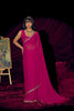 Hot Pink Georgette Saree with Embroidered Border Designer Saree