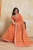 Orange Georgette Saree with Golden Embroidered Border Designer Blouse