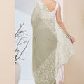 Elegant Sage Green Floral Printed Saree  Party Wear Saree