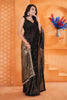 Designer Black Sequin Party Wear Saree Gold Embellished Saree