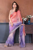 Pink Lavender Embroidered Organza Silk Saree Designer Border
