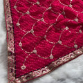 Rani Pink Georgette Bandhani Saree Gota Patti Work Embroidered Border