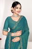Sea Green Silk Saree with Rich Golden Zari Border Designer Saree