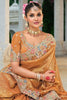 Mustard Gold Embroidered Silk Saree Festive Wear Designer Saree