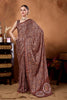 Brown Bandhani Print Saree with Ethnic Motifs Designer Saree