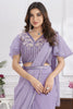 Elegant Lavender Designer Saree with Embroidered Blouse