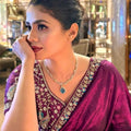 Wine Purple Organza Silk Saree Sequins Embroidered Border Designer Blouse
