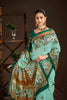 Graceful Mint Green Premium Crepe Silk Digital Foil Print Saree for Wedding