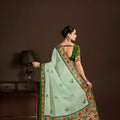 Graceful Mint Green Premium Crepe Silk Digital Foil Print Saree for Wedding