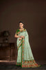 Graceful Mint Green Premium Crepe Silk Digital Foil Print Designer Saree for Wedding