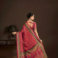 Beautiful Rani Pink Premium Crepe Silk Digital Foil Print Saree for Wedding