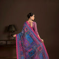 Multicolor Premium Crepe Silk Digital Foil Print Saree for Wedding