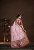 Stylish Lavender Premium Crepe Silk Digital Foil Print Designer Saree for Wedding