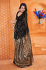 Designer Black Sequin Party Wear Saree Gold Embellished Saree