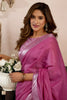 Pink Silk Saree with Golden Zari Border Designer Saree