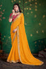 Mustard Yellow Bandhej Georgette Saree and Designer Blouse