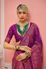 Luxury Purple Patola Silk Saree With Traditional Bandhej And Contrast Border