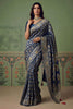 Royal Navy Blue Heavy Embroidered Banarasi Silk Saree