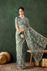 Sea Green Embroidered Net Saree with Designer Border Party Wear Saree