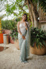 Mint Green Silver Ombre Saree and Designer Border Party Saree