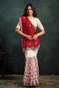 Red And Off-White Georgette Saree with Embroidery Border Designer Border