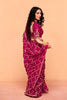 Rani Pink Designer Embroidered Silk Saree Heavy Zari Work Border Blouse Piece