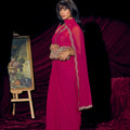 Hot Pink Georgette Saree with Embroidered Border Designer Saree