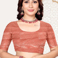 Red and Beige Banarasi Silk Saree with Rich Zari Woven Design
