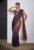 Plum Wine Copper Dual Tone Saree with Designer Border