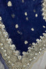 Navy Blue Net Saree Pearl Embroidery Work Heavy Designer Border