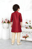 Stunning Maroon Jacquard Silk Pintux Kurta Pajama Set for Boys