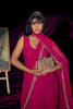 Hot Pink Georgette Saree with Embroidered Border Designer Saree