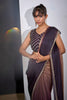 Plum Wine Copper Dual Tone Saree with Designer Border