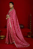 Designer Pink Bandhani Print Saree with Golden Border Festive Wear