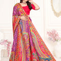 Elegant Purple Multicolor Printed Saree with Designer Saree
