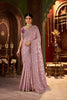 Lavender Embroidered Silk Blend Saree with Designer Blouse