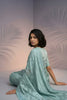 Sea Green Silk Saree with Embroidered Border Designer Blouse