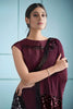 Wine Maroon Sequined Georgette Saree with Designer Blouse