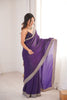 Royal Purple Organza Saree with Designer Embroidered Border