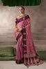 Dusty Pink Silk Saree with Wine Purple Contrast Border