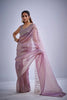 Lavender Pink Silk Saree with Zari Embroidery Designer Blouse