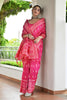 Rani Pink Cotton Silk Saree with Traditional Woven Border