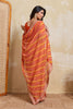 Orange Georgette Saree with Golden Embroidered Border Designer Blouse