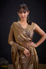 Coffee Brown Tissue Silk Saree with Gold Zari Polka Butti Work